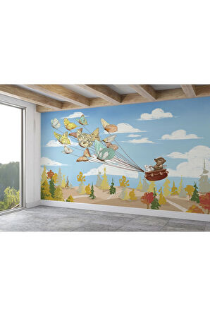 Oxyteez   Hayvanları Uçuran Kelebekler Çocuk Odası Duvar Kağıdı-5607 5607