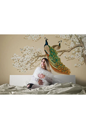 Oxyteez   Dalda Duran Tavuz Kuşları Duvar Kağıdı-5611 5611