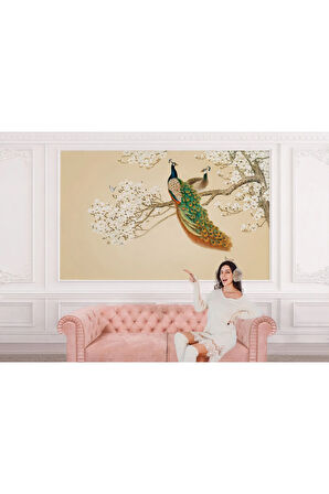 Oxyteez   Dalda Duran Tavuz Kuşları Duvar Kağıdı-5611 5611