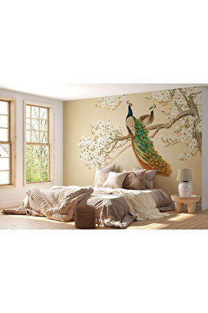 Oxyteez   Dalda Duran Tavuz Kuşları Duvar Kağıdı-5611 5611