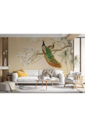 Oxyteez   Dalda Duran Tavuz Kuşları Duvar Kağıdı-5611 5611