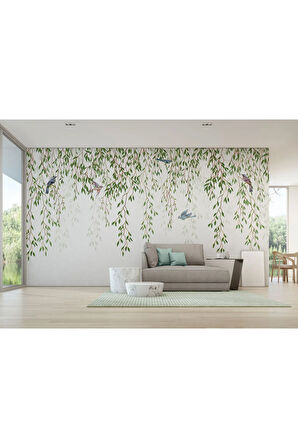 Oxyteez   Sarmaşıktaki Kuşlar Desenli Duvar Kağıdı-5613 5613