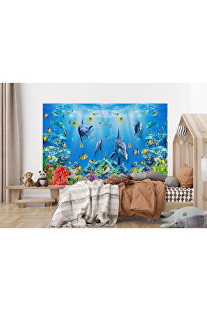 Oxyteez   Deniz Altında Sevimli Yunus Balıkları Duvar Kağıdı-5614 5614