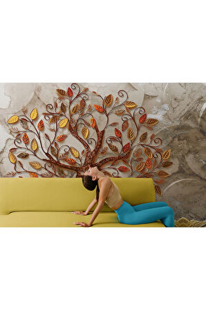 Oxyteez   Kabartma Görünümlü Ağaç Desenli Dekoratif Duvar Örtüsü-5621 5621