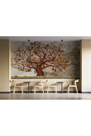 Oxyteez   Kabartma Görünümlü Ağaç Desenli Dekoratif Duvar Örtüsü-5621 5621