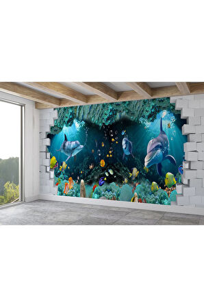 Oxyteez   Deniz Altında Sevimli Yunus Balıkları Duvar Kağıdı-5622 5622