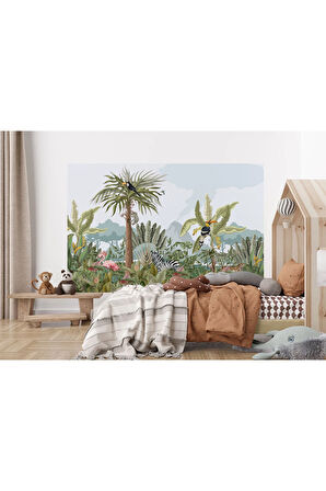 Oxyteez   Tropikal Sarmaşık Desenli Duvar Kağıdı-5627 5627