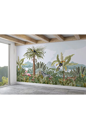 Oxyteez   Tropikal Sarmaşık Desenli Duvar Kağıdı-5627 5627