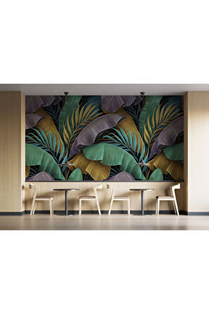 Oxyteez   Altın Detaylı Tropical Yapraklar Desenli Duvar Kağıdı-5628 5628