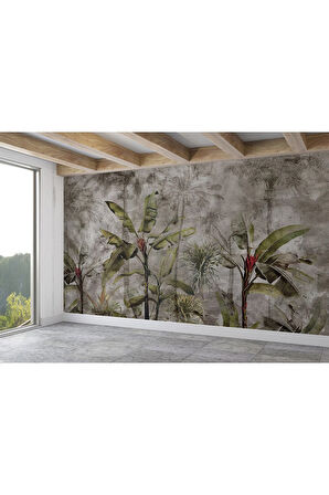 Oxyteez   Tropikal Orman Bitkileri Desenli Duvar Kağıdı-5633 5633