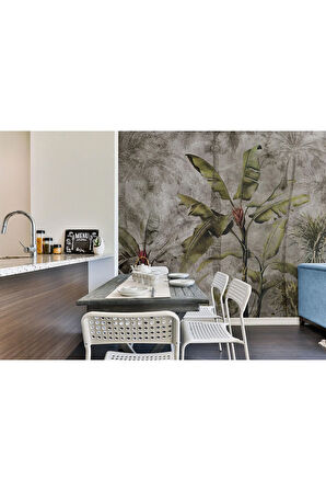 Oxyteez   Tropikal Orman Bitkileri Desenli Duvar Kağıdı-5633 5633