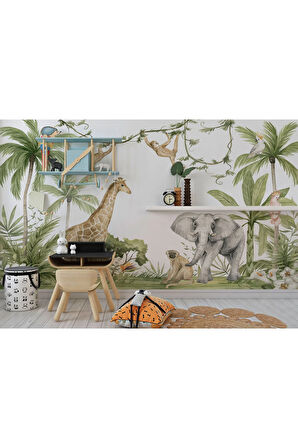 Oxyteez   Sevimli Hayvanlar Desenli Duvar Kağıdı Kreş Okul Posteri-5637 5637