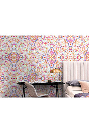 Oxyteez   Etnik Desenli Duvar Kağıdı Renkli Mandala Duvar Kağıdı-5646 5646
