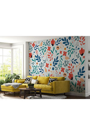 Oxyteez   Renkli Çiçekler Desenli Duvar Kağıdı-5650 5650