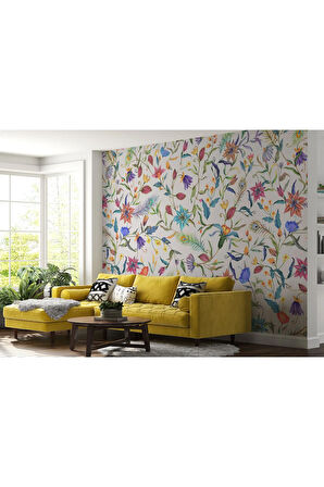 Oxyteez   Renkli Çiçekler Desenli Duvar Kağıdı-5653 5653
