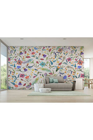 Oxyteez   Renkli Çiçekler Desenli Duvar Kağıdı-5653 5653