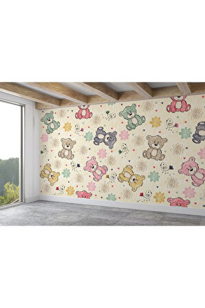 Oxyteez   Ayıcık Desenli Duvar Kağıdı-5706 5706