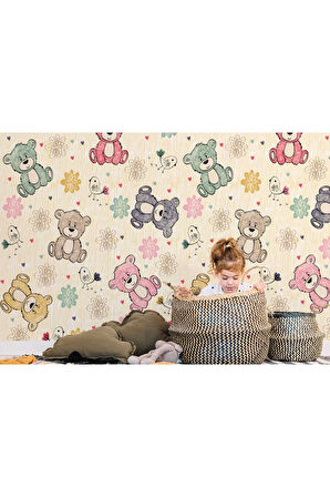 Oxyteez   Ayıcık Desenli Duvar Kağıdı-5706 5706