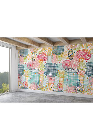 Oxyteez   Soyut Renkli Geometrik Şekiller Duvar Kağıdı-5708 5708