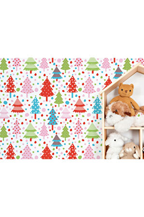 Oxyteez   Renkli Ağaçlar Desenli Duvar Kağıdı-5719 5719