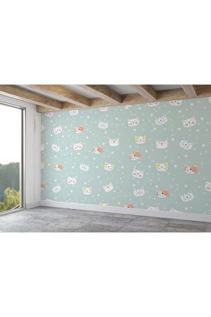 Oxyteez   Sevimli Kediler Desenli Duvar Kağıdı-5721 5721