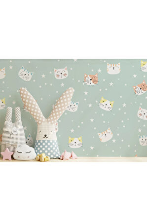 Oxyteez   Sevimli Kediler Desenli Duvar Kağıdı-5721 5721