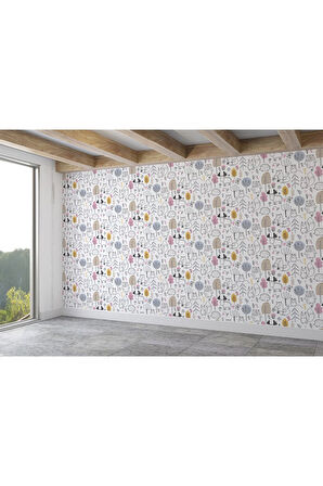 Oxyteez   Sevimli Doğa Hayvanları Temalı Öğretici Çocuk Odası Duvar Kağıdı-5730 5730