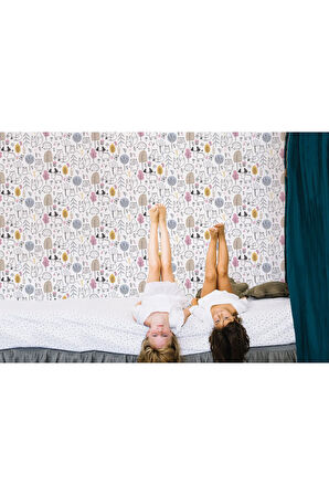 Oxyteez   Sevimli Doğa Hayvanları Temalı Öğretici Çocuk Odası Duvar Kağıdı-5730 5730