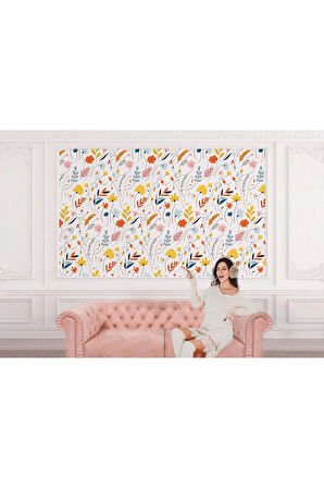 Oxyteez   Renkli Çiçekler Desenli Duvar Kağıdı-5735 5735