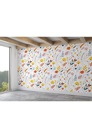 Oxyteez   Renkli Çiçekler Desenli Duvar Kağıdı-5735 5735