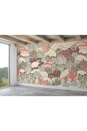 Oxyteez   Kaktüs Desenli Duvar Kağıdı-5741 5741