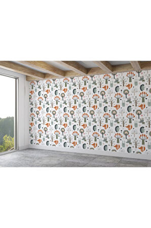 Oxyteez   Doğa Hayvanları Temalı Öğretici Çocuk Odası Duvar Kağıdı-5742 5742