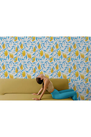 Oxyteez   Limon Ağacı Desenli Duvar Kağıdı-5752 5752