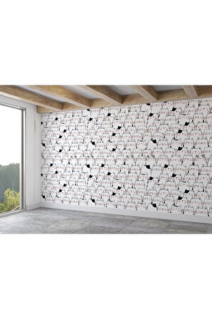 Oxyteez   Sevimli Kediler Desenli Duvar Kağıdı-5754 5754