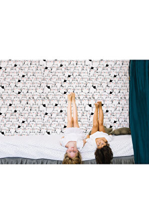 Oxyteez   Sevimli Kediler Desenli Duvar Kağıdı-5754 5754