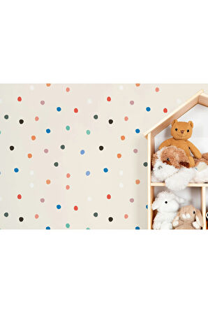 Oxyteez   Renkli Puantiye Desenli Çocuk Odası Duvar Kağıdı-5772 5772