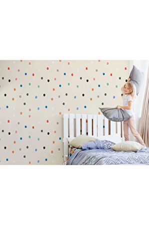 Oxyteez   Renkli Puantiye Desenli Çocuk Odası Duvar Kağıdı-5772 5772