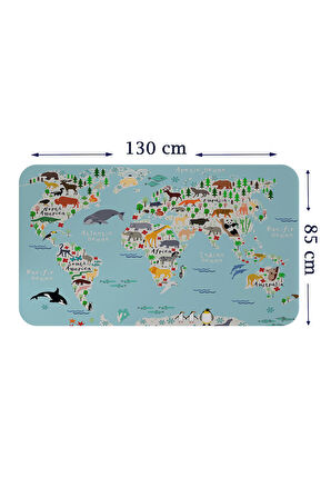 Eğitici Dünya Haritası Dünya Atlası Çocuk ve Bebek Odası Duvar Sticker-85x130-3771