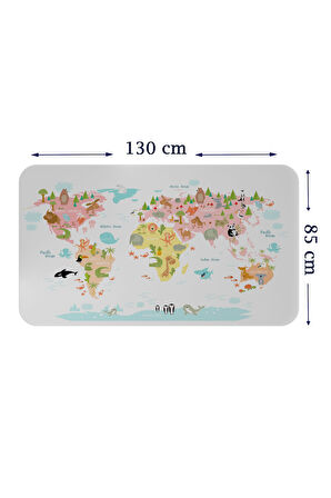 Eğitici Dünya Haritası Dünya Atlası Çocuk ve Bebek Kız Çocuğu Odası Duvar Sticker-85x130-3777