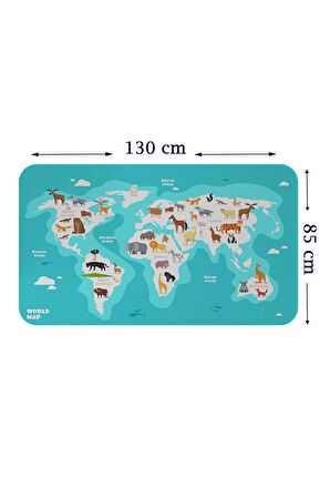 Eğitici Dünya Haritası Dünya Atlası Çocuk ve Bebek Odası Duvar Sticker-85x130-3785