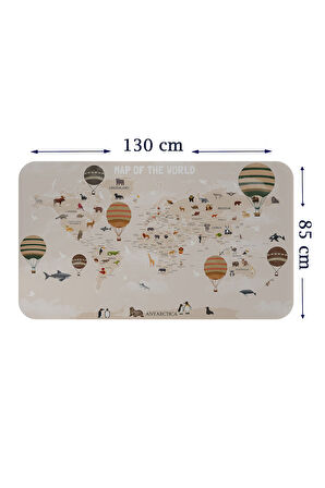 Eğitici Dünya Haritası Dünya Atlası Çocuk ve Bebek Odası Duvar Sticker-85x130-3792