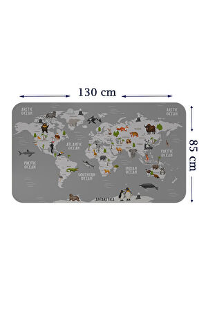Eğitici Dünya Haritası Dünya Atlası Çocuk ve Bebek Odası Duvar Sticker-85x130-3794