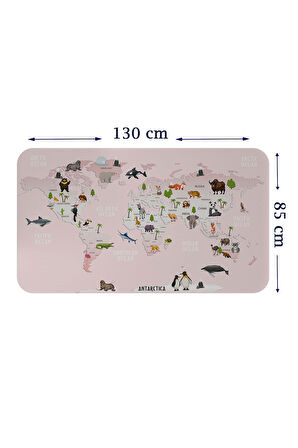 Eğitici Dünya Haritası Dünya Atlası Çocuk ve Bebek Odası Duvar Sticker-85x130-3795