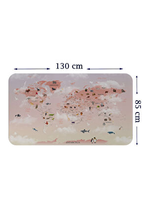 Eğitici Dünya Haritası Dünya Atlası Çocuk ve Bebek Odası Duvar Sticker-85x130-3799