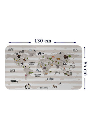 Eğitici Dünya Haritası Dünya Atlası Çocuk ve Bebek Odası Duvar Sticker-85x130-3803