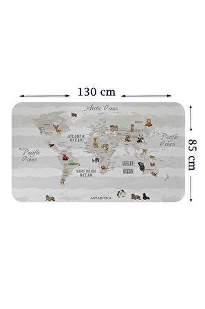 Eğitici Dünya Haritası Dünya Atlası Çocuk ve Bebek Odası Duvar Sticker-85x130-3812