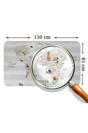 Eğitici Dünya Haritası Dünya Atlası Çocuk ve Bebek Odası Duvar Sticker-85x130-3812