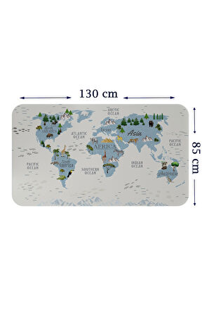 Eğitici Dünya Haritası Dünya Atlası Çocuk ve Bebek Odası Duvar Sticker-85x130-3815