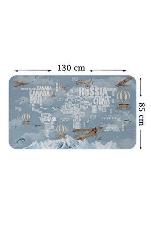 Ülke Adlı Eğitici Dünya Haritası Dünya Atlası Çocuk ve Bebek Odası Duvar Sticker-85x130-3822