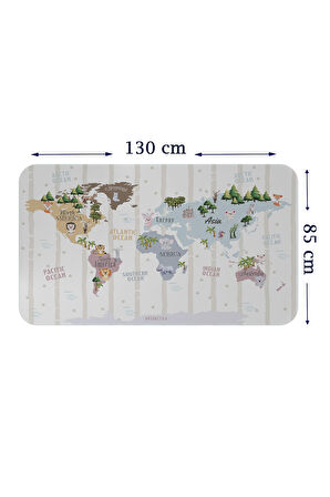Eğitici Dünya Haritası Dünya Atlası Çocuk ve Bebek Odası Duvar Sticker-85x130-3825